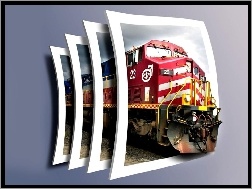4D, Pociąg, Czerwony, Obrazy